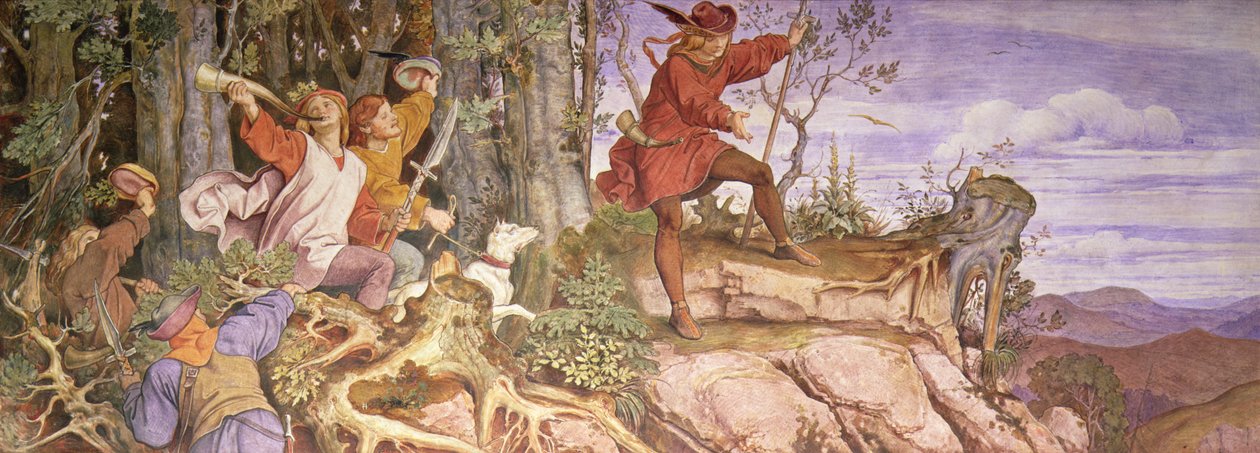 The legend of the founding of the Wartburg: Wartberg, you shall be a castle for me by Moritz Ludwig von Schwind