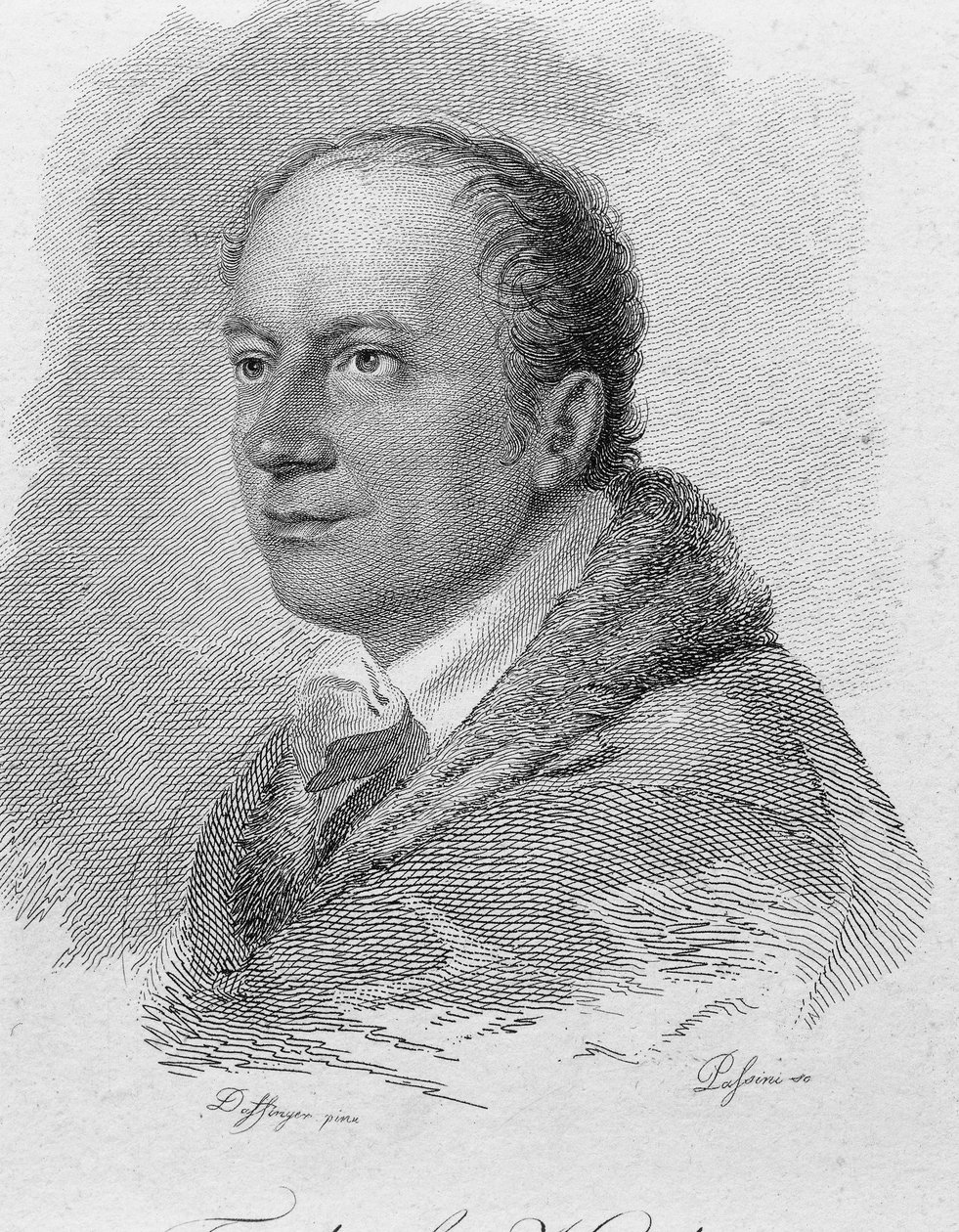 Portrait of Friedrich Kind, engraved by Passini by Moritz Michael (after) Daffinger