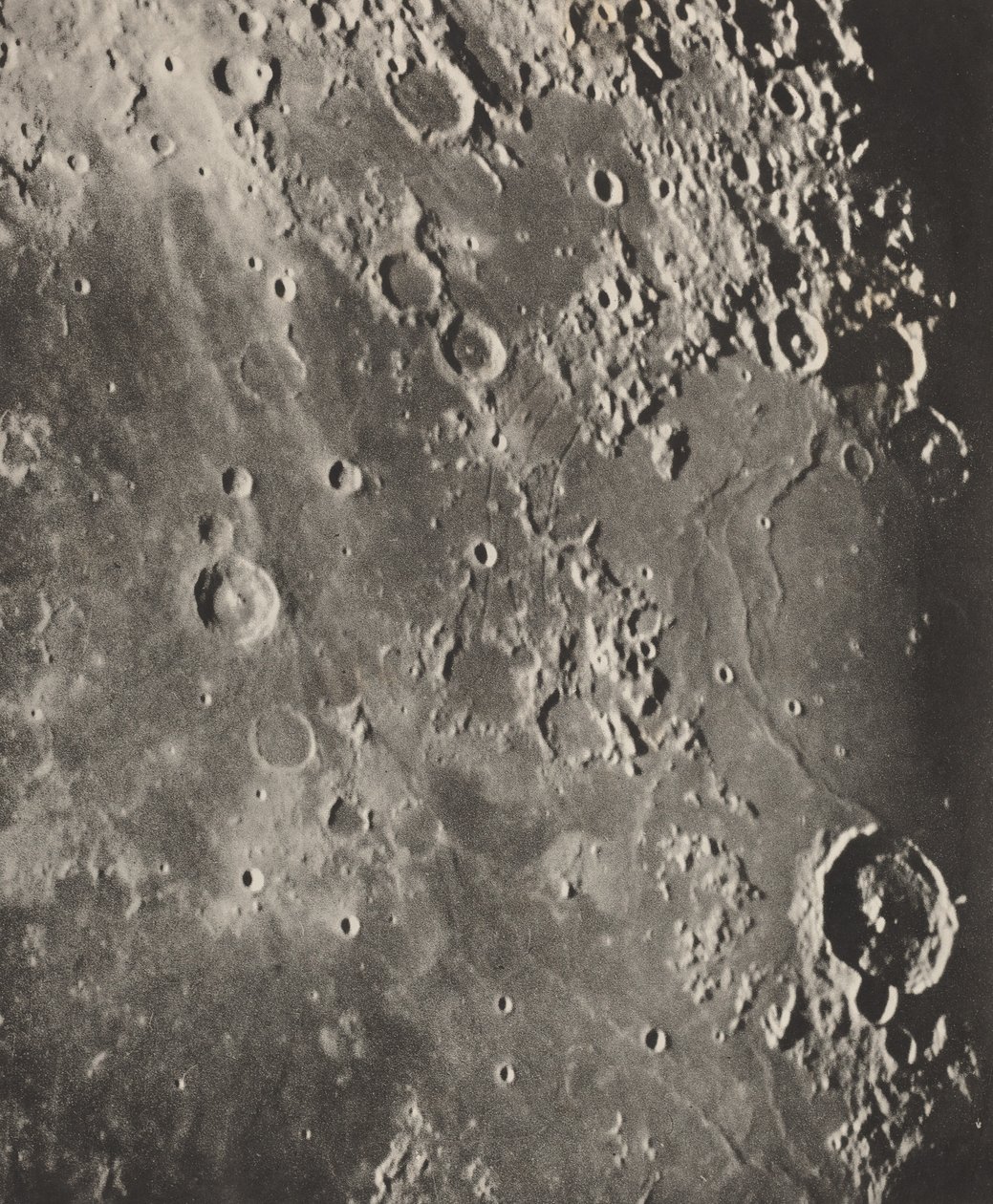 Lunar Photograph Capuanus - Bouillaud - Gassendi, 1896 by Moritz & Puiseux Pierre Henri (1855-1928) Loewy