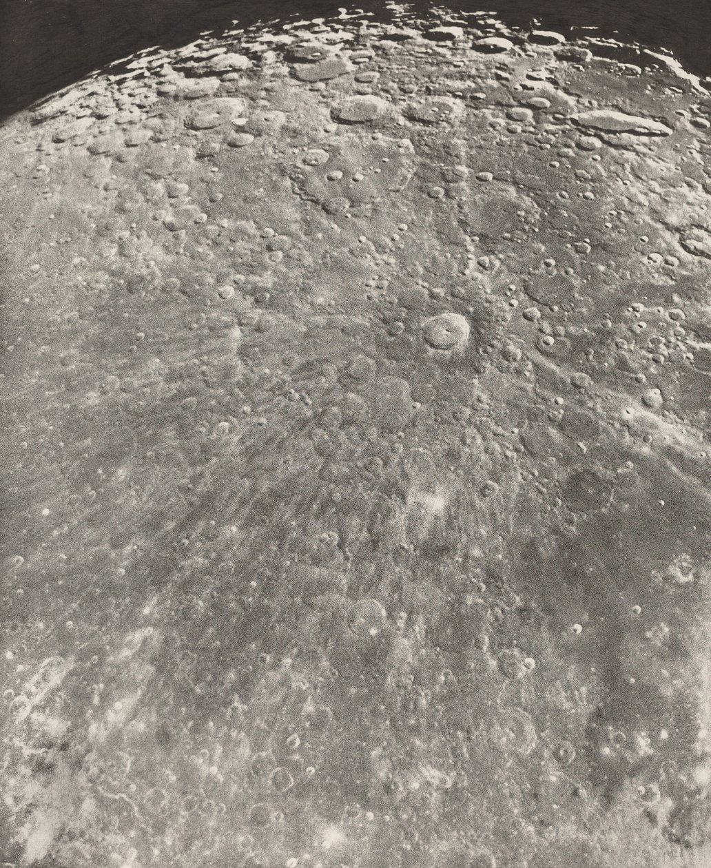 Lunar Photograph Tycho Radiation - Waxing Phase, 1899 by Moritz & Puiseux Pierre Henri (1855 1928) Loewy