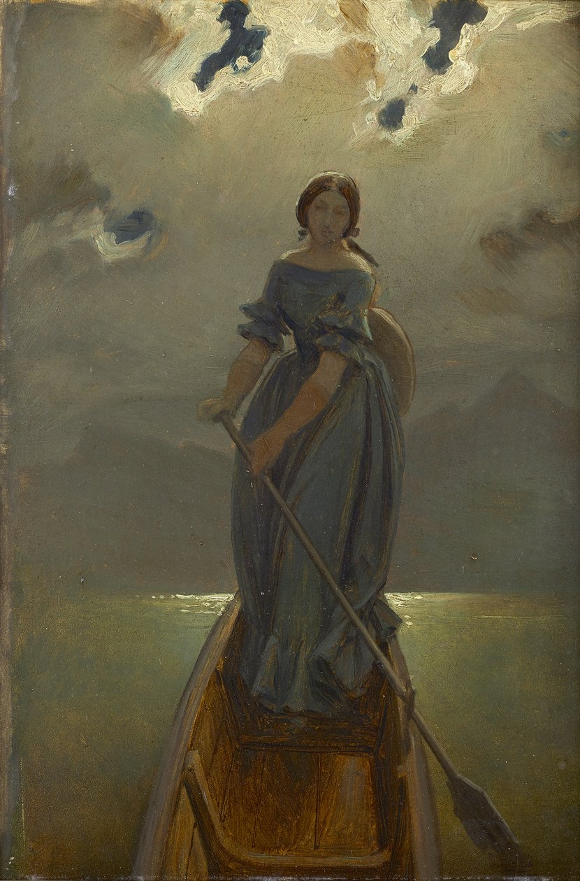 The Boatwoman (Baroness Marie Spaun at Lake Gmunden) by Moritz Ludwig von Schwind