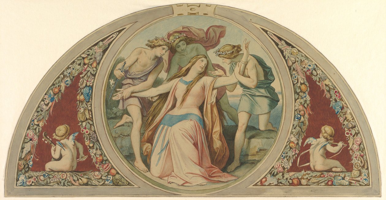 Three Boys Save the Despairing Pamina from Suicide, 1864 by Moritz Ludwig von Schwind