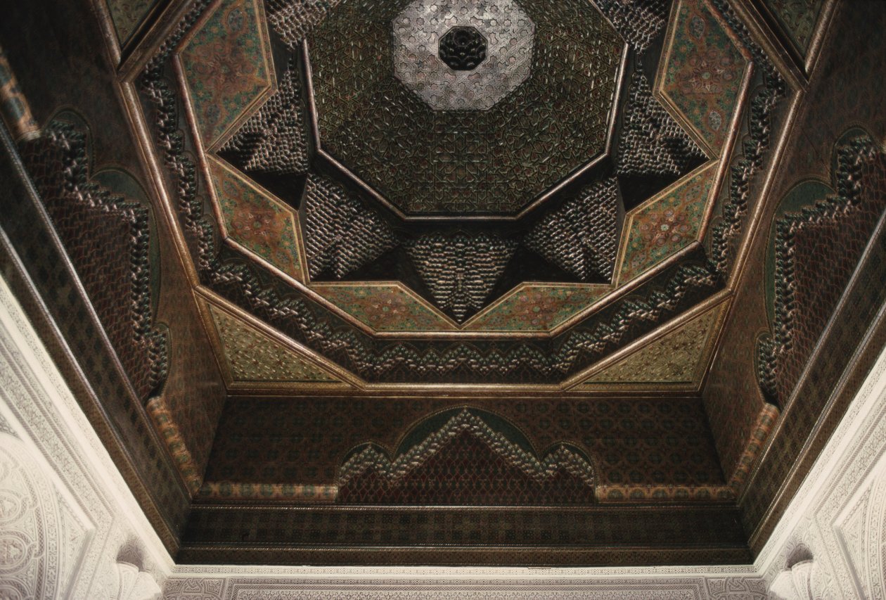 Kasbah of Thamiel Glaoui, ceiling (detail) by Moroccan School