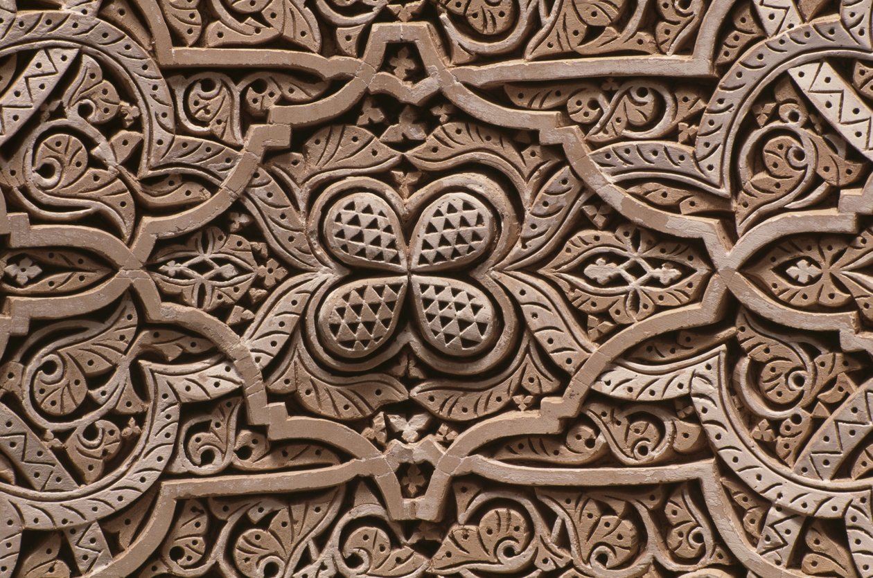 Kasbah of Thamiel Glaoui, stucco (detail) by Moroccan School
