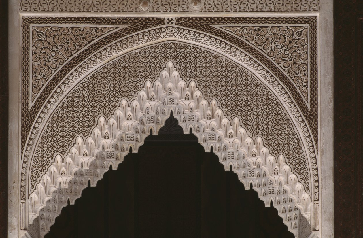 Kasbah of Thamiel Glaoui, stucco (detail) by Moroccan School