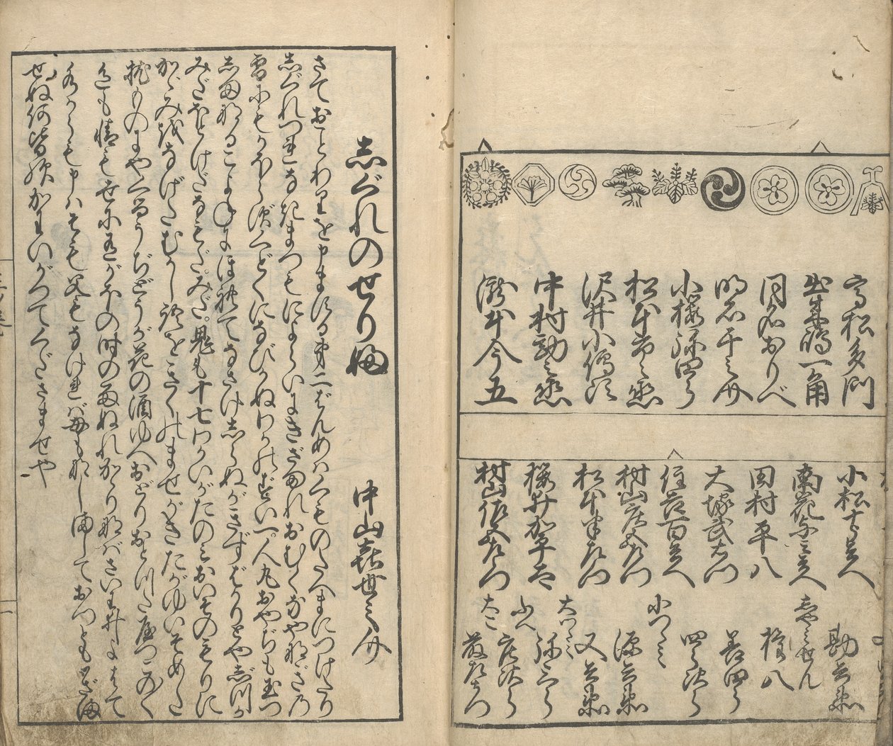 Collection of Pictures of the Actors in the Four Theatres (Shiza yakusha ezukushi), vol 2 by Moroshige Furuyama