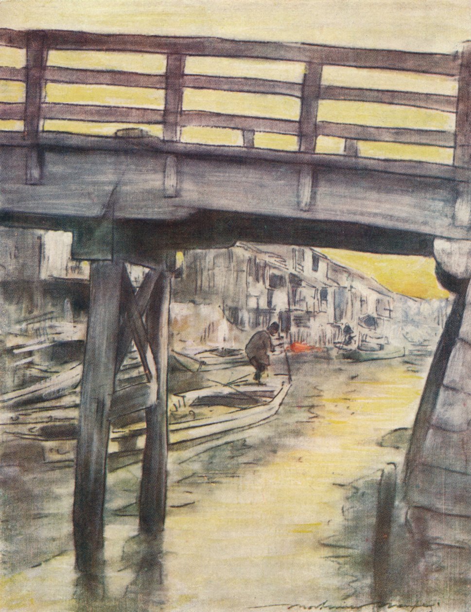 A Canal in Osaka by Mortimer L Menpes