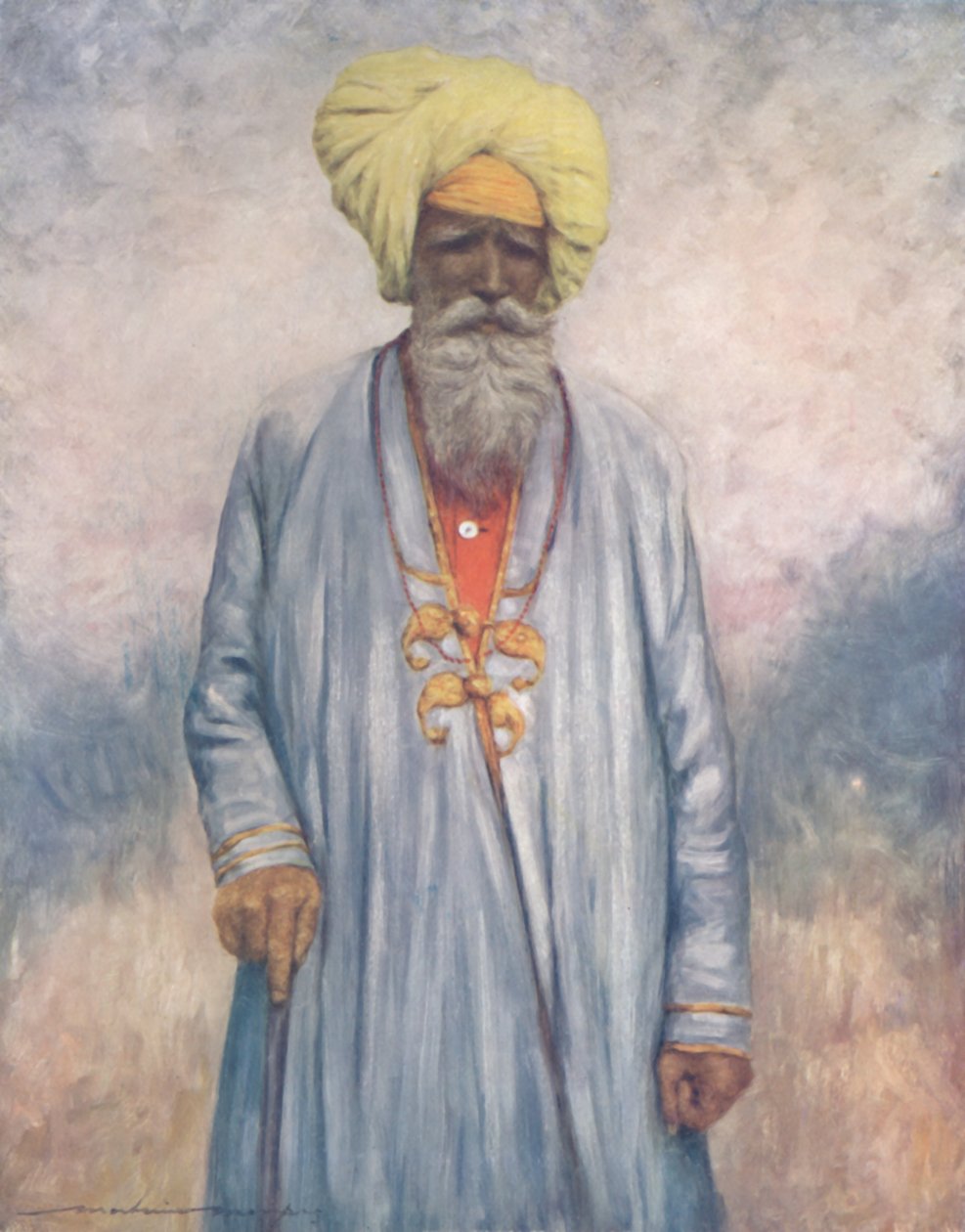 A Retainer of the Maharaja of Cutch, 1903 by Mortimer L Menpes