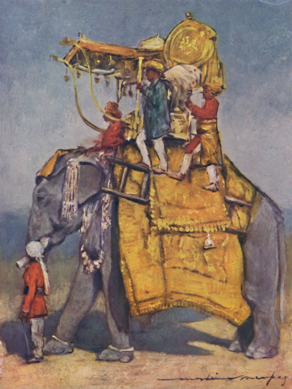 A State Elephant in All Its Trappings by Mortimer L Menpes
