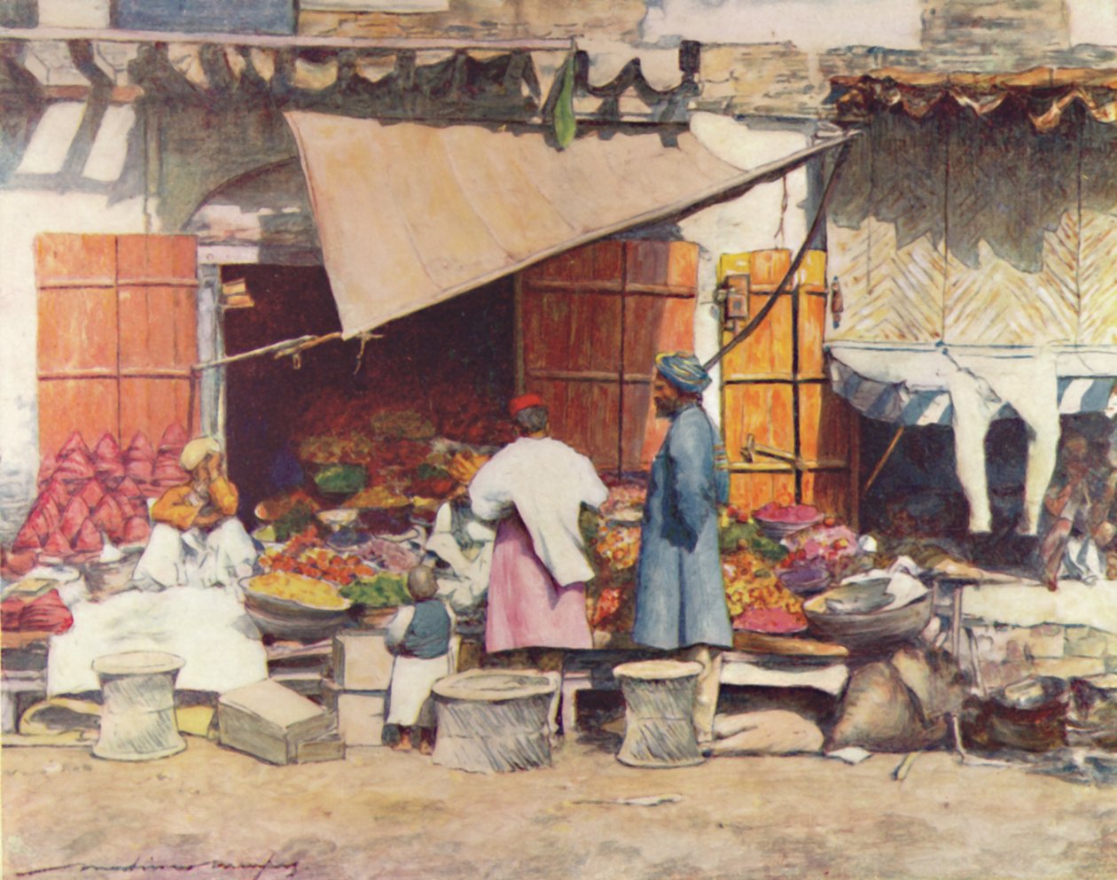 A Fruit Stall, 1905 by Mortimer Ludington Menpes
