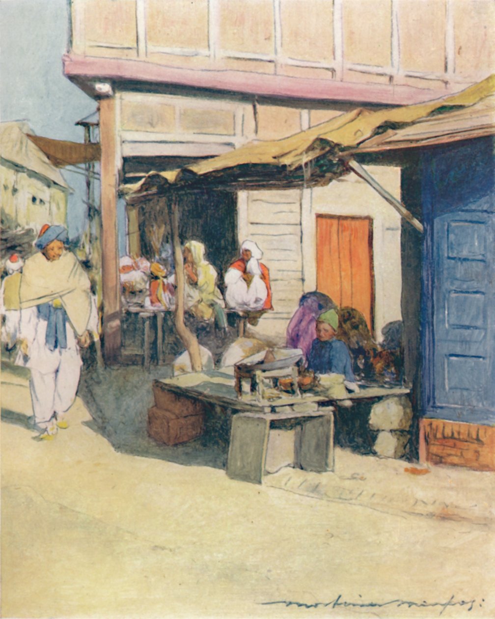 A Street Corner, Peshawur, 1905 by Mortimer Ludington Menpes