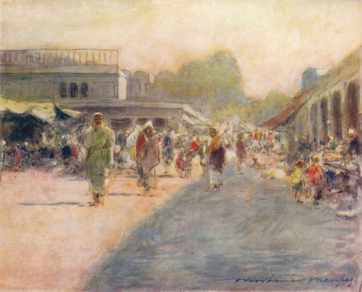 A Street in Peshawur by Mortimer Ludington Menpes