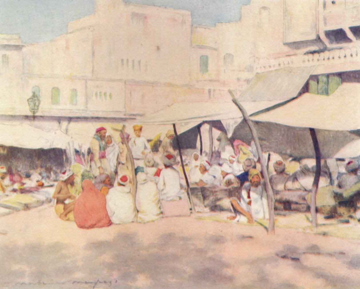 In the Market-place, Jeypore by Mortimer Ludington Menpes