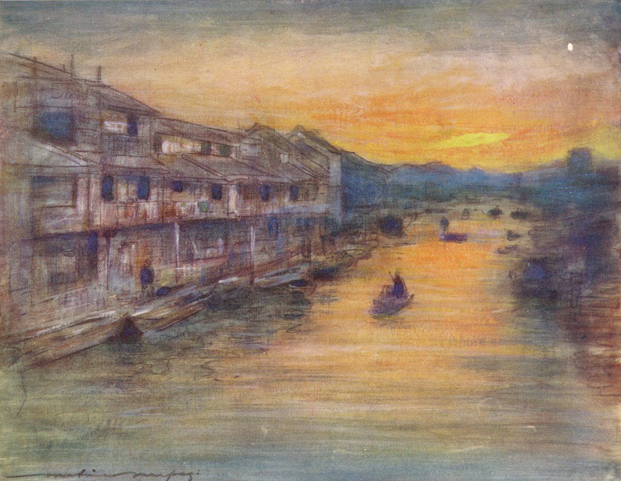 On the Great Canal, Osaka, c1887, 1901 by Mortimer Ludington Menpes