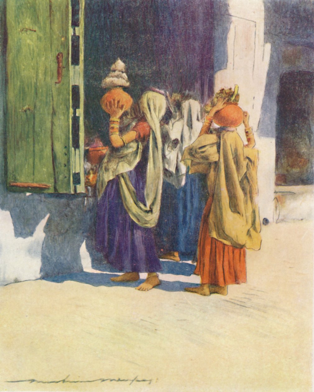 Water-Carriers at Nutha by Mortimer Ludington Menpes