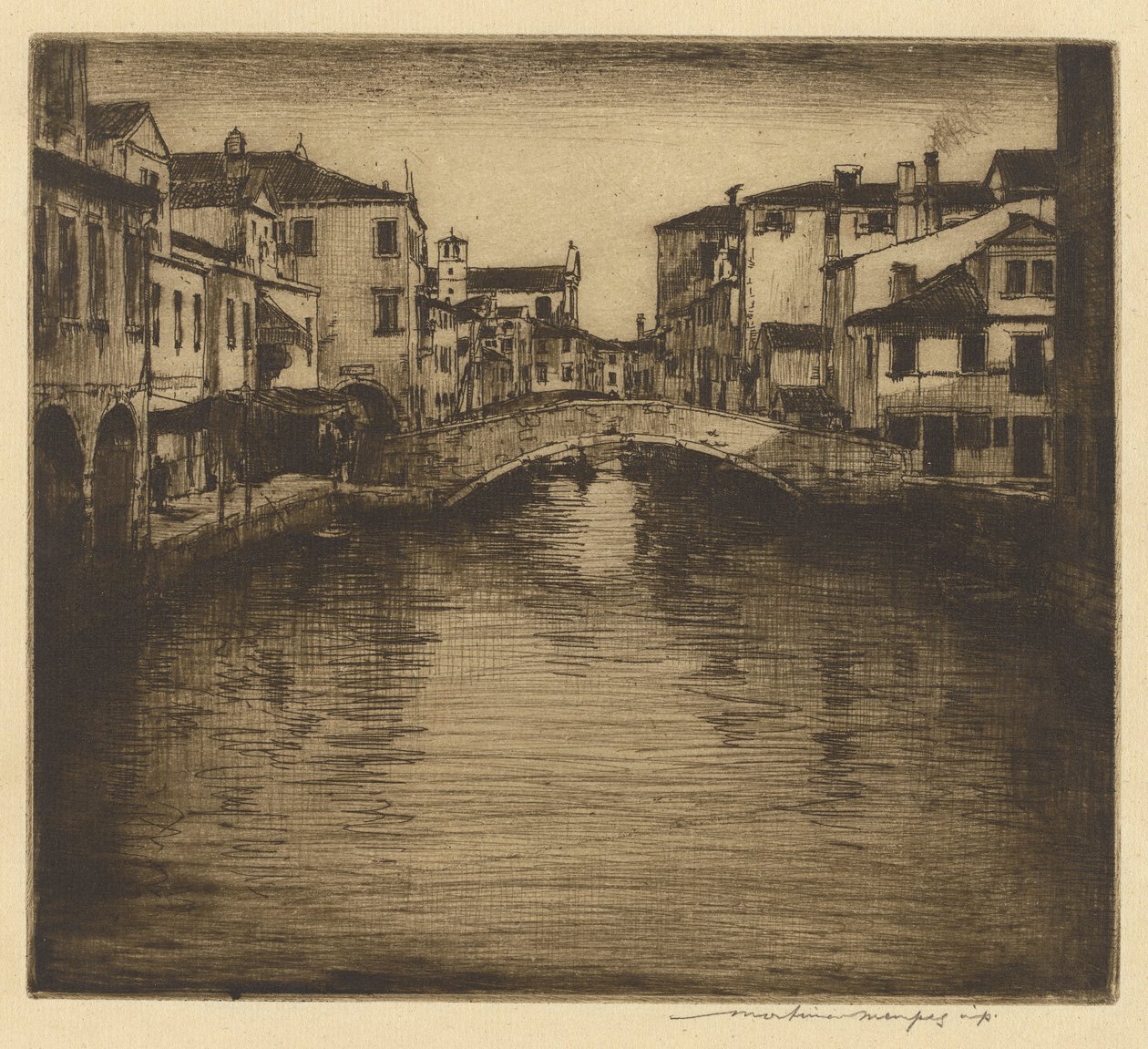 A Side Canal, Venice by Mortimer Menpes
