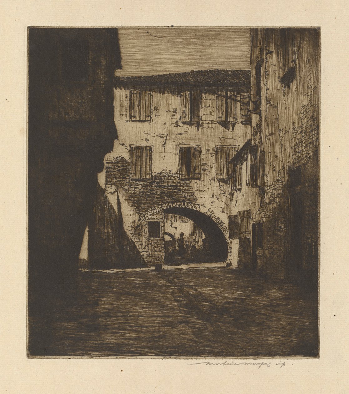 In a Side Street, Chioggia by Mortimer Menpes