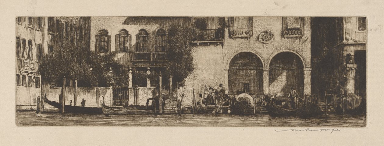 Palazzi on the Canal by Mortimer Menpes