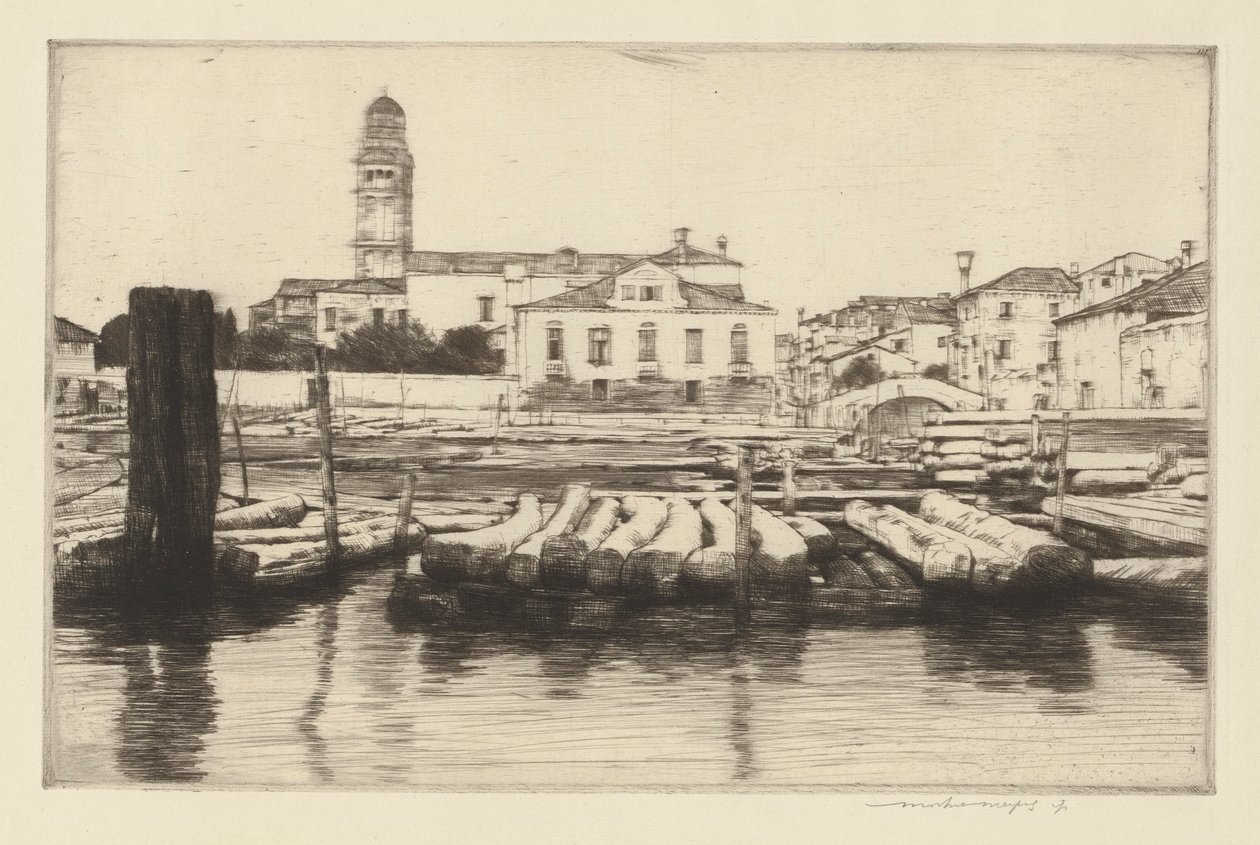 Timber Shore of the Brenta by Mortimer Menpes