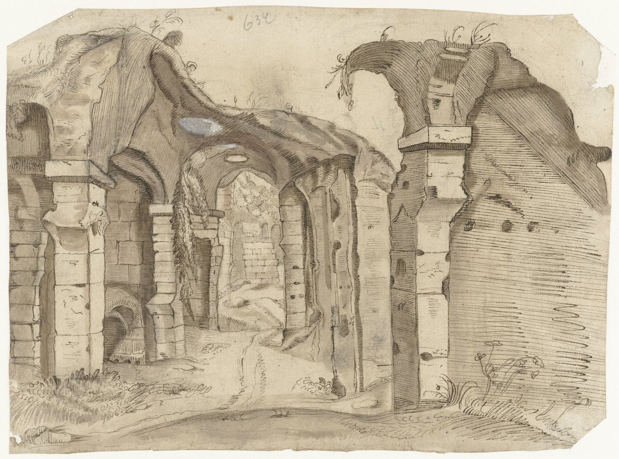Path Through the Colosseum, Rome by Moses ter Borch (manner of)
