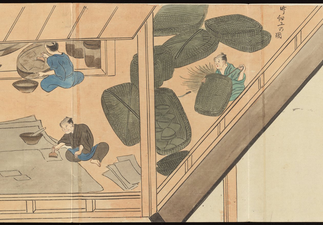Illustrations of Uji Tea Production by Motonari Sait?