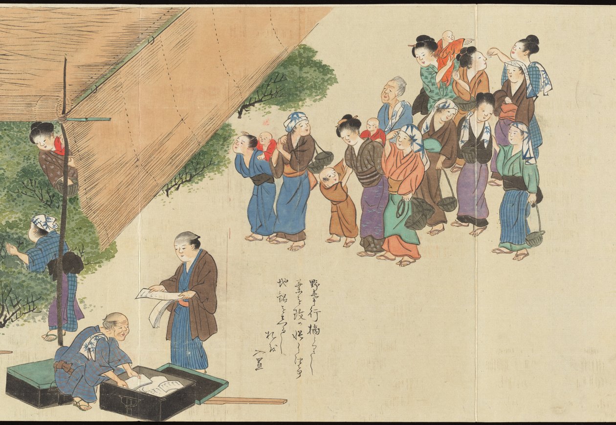 Illustrations of Uji Tea Production by Motonari Sait?