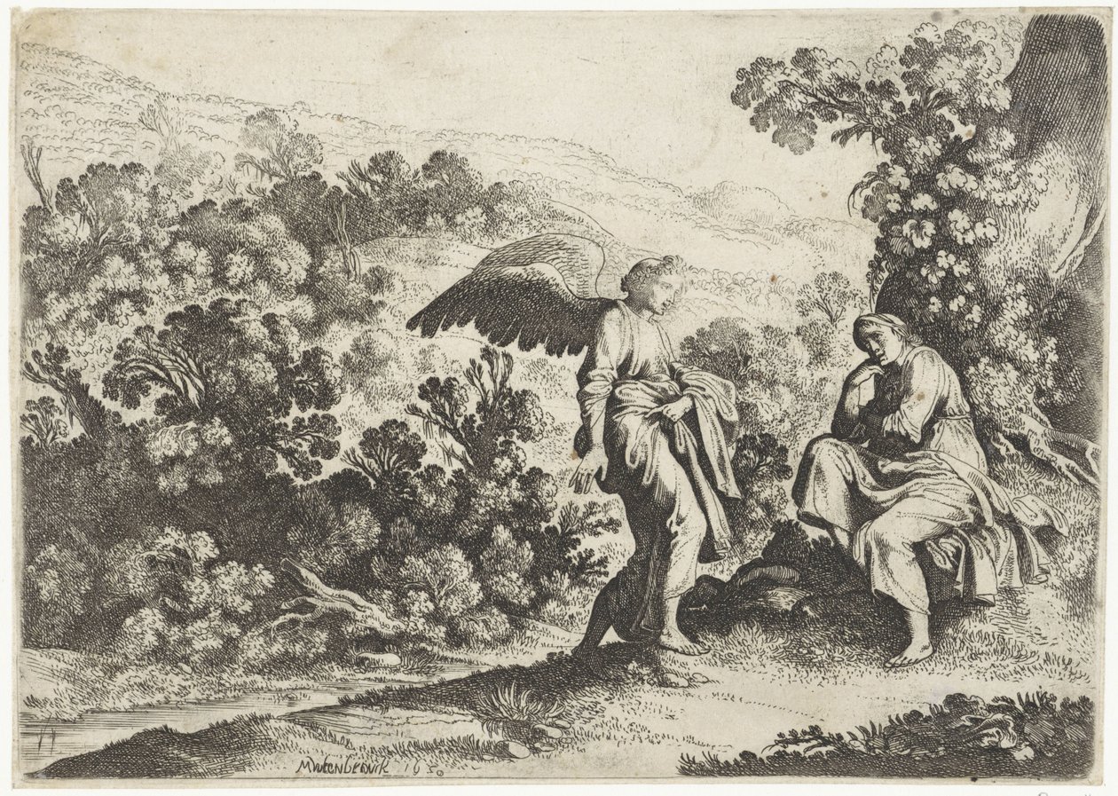 The Angel Comforts Hagar (Het verhaal van Hagar) by Moyses van Wtenbrouck