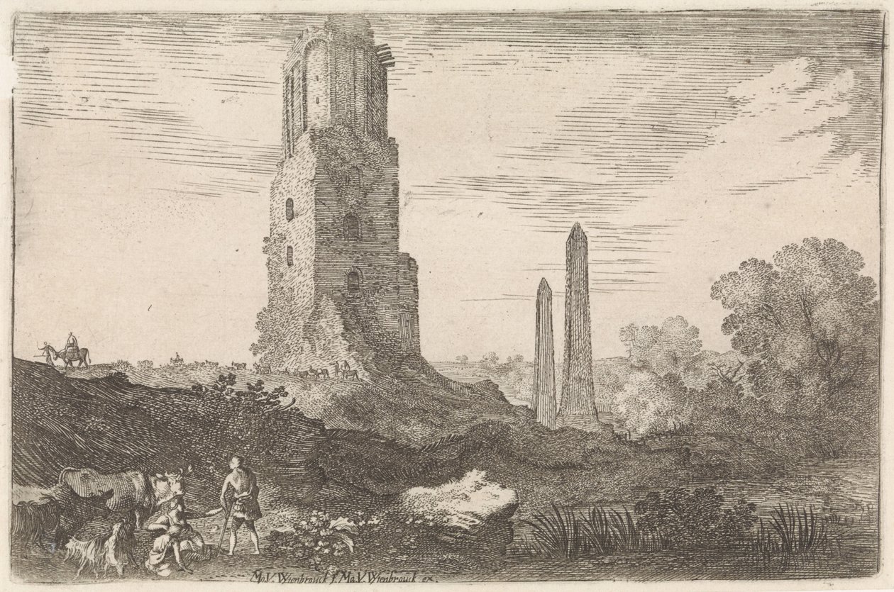 Landscape with Two Obelisks and the 