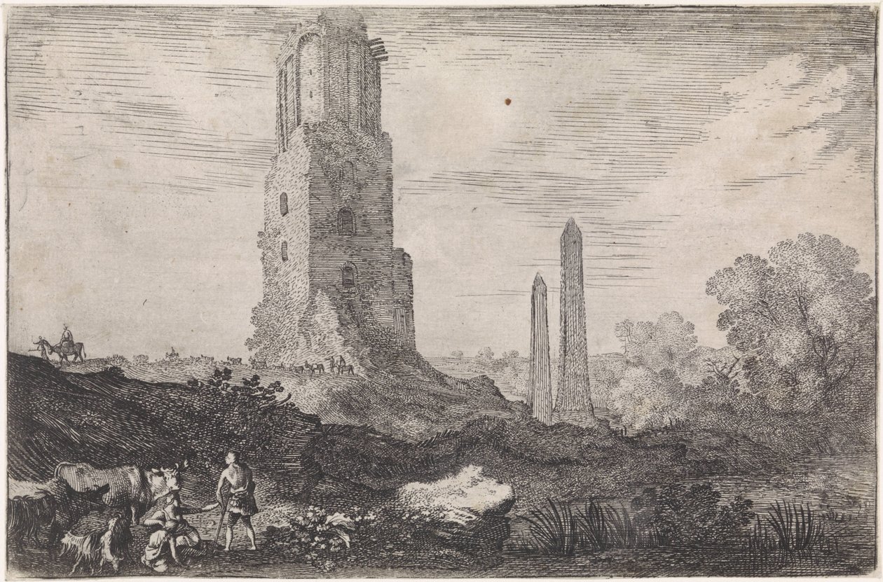 Landscape with Two Obelisks and the 