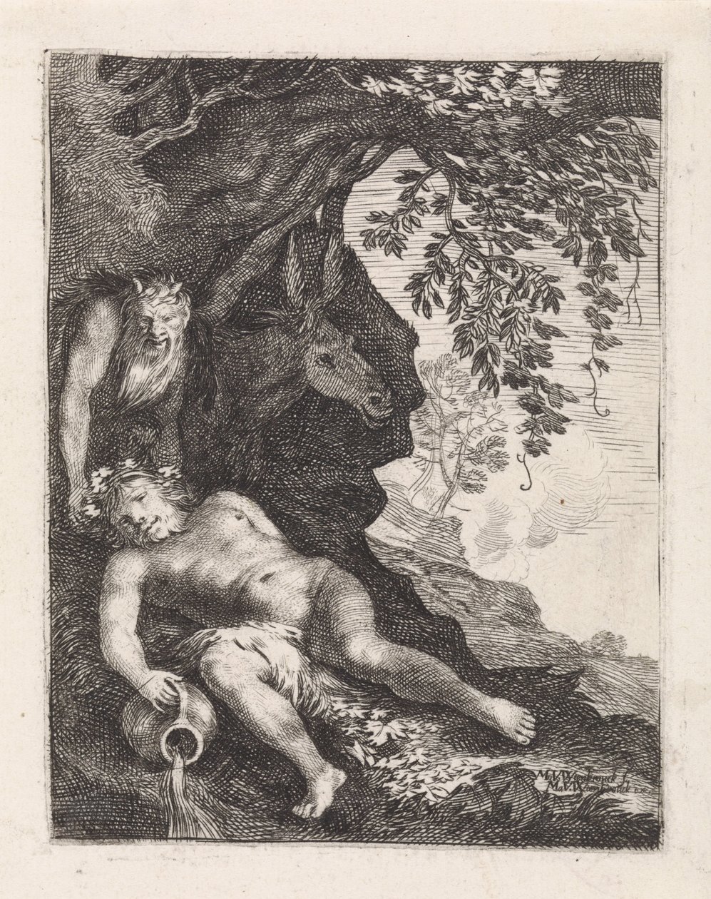 Sleeping Silenus by Moyses van Wtenbrouck