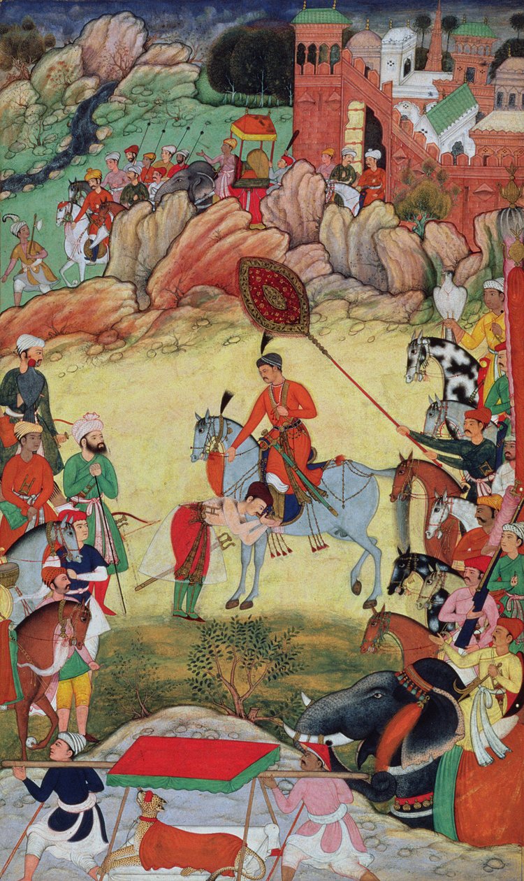 Adham Khan Paying Homage to Akbar at Sarangpur, Central India, in 1560 or 1561, from the Akbarnama by Mughal School