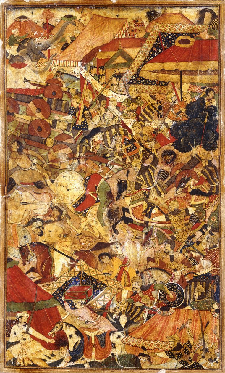 Battle Scene by Mughal School