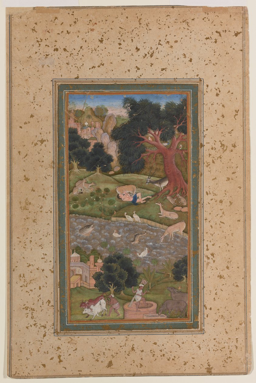 Majnun in the Wilderness by Mughal School