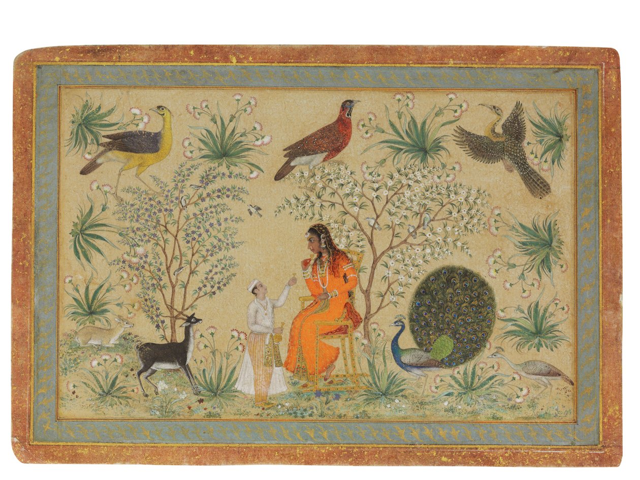 Noble Woman in a Garden, c.1740 by Mughal School