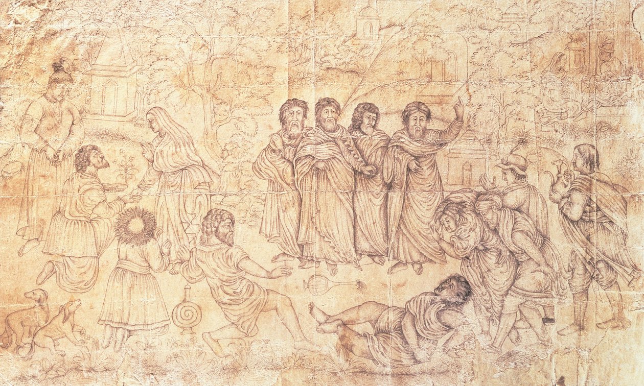 The Death of Ananias by Mughal School