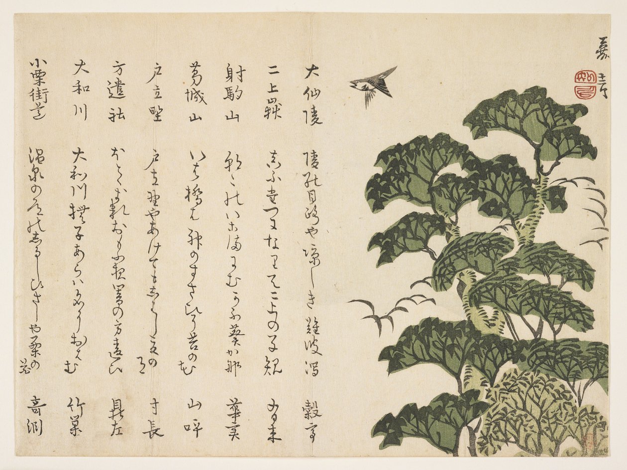 Big Tree and Birds by Murata Kagen