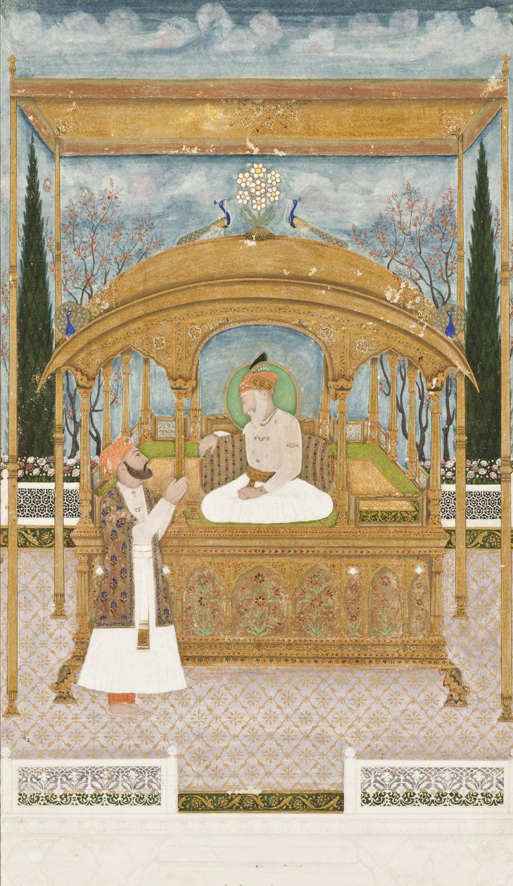 Emperor Shah Alam II on the Peacock Throne by Musawir Khairullah