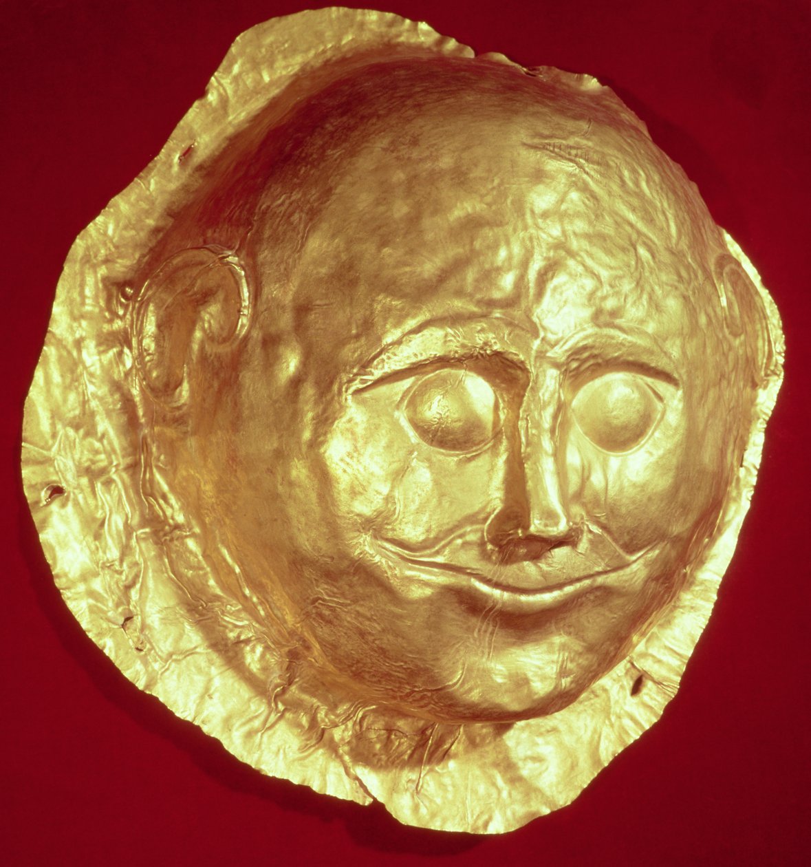 Death mask from Grave IV of Grave Circle A, Mycenae by Mycenaean