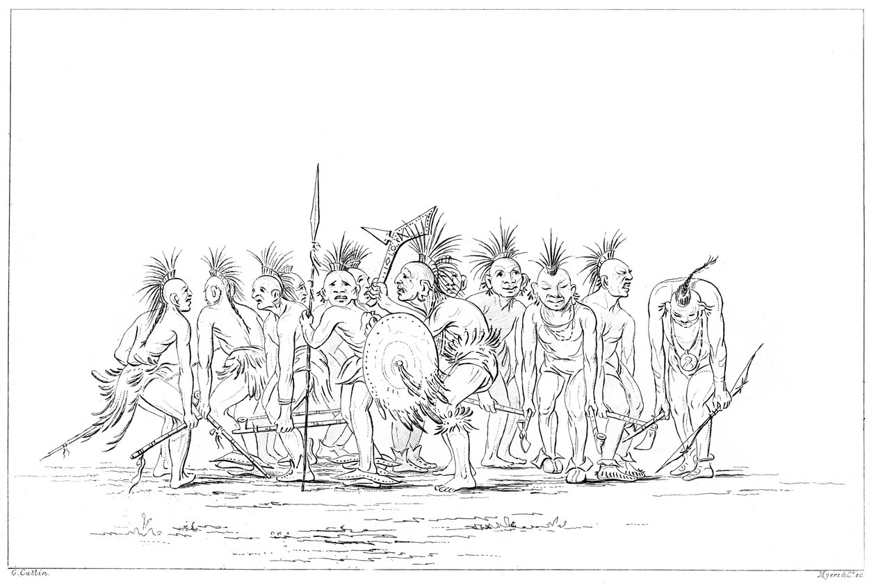 Begging dance, Sac and Fox, Rock Island, Upper Mississippi, 1841 by Myers and Co