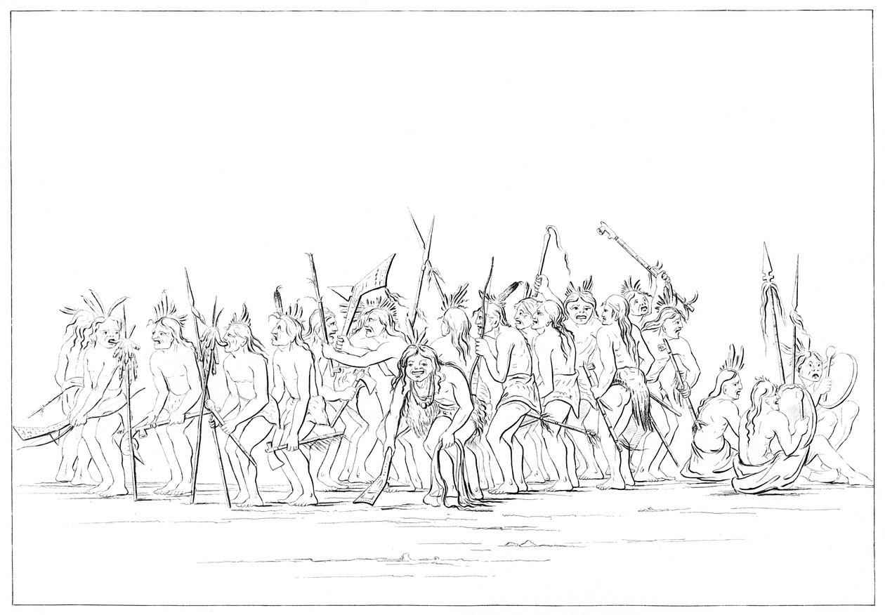 Dog Dance of the Sioux, 1841 by Myers and Co