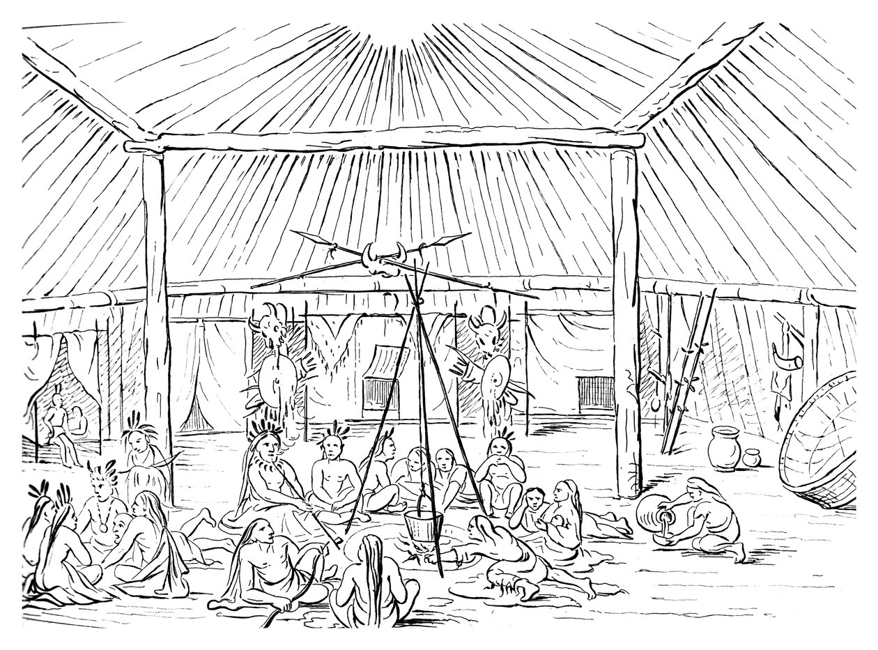 Interior of a Teepee, 1841 by Myers and Co