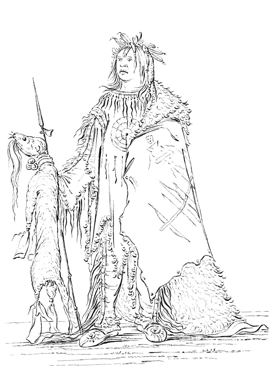 Portrait of Iron Horn, Native American Man, 1841 by Myers and Co