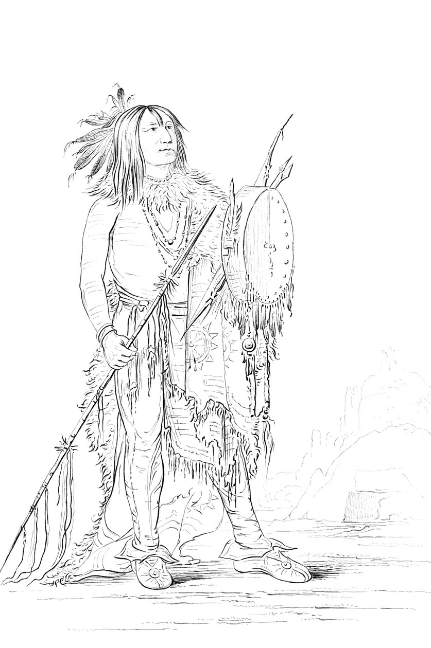 Portrait of White Buffalo, Native American Man, 1841 by Myers and Co