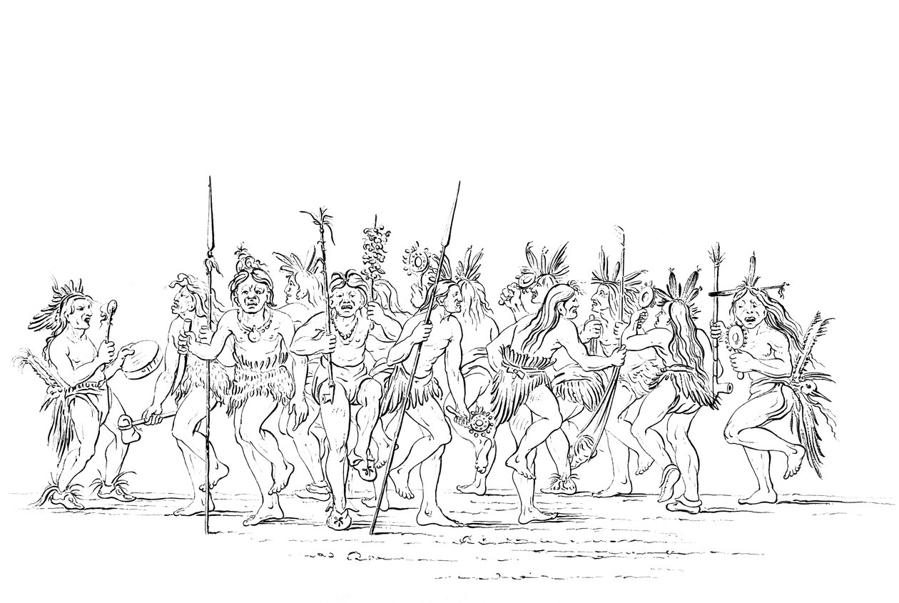 The Sioux Tribe Performing a Beggar Dance by Myers and Co