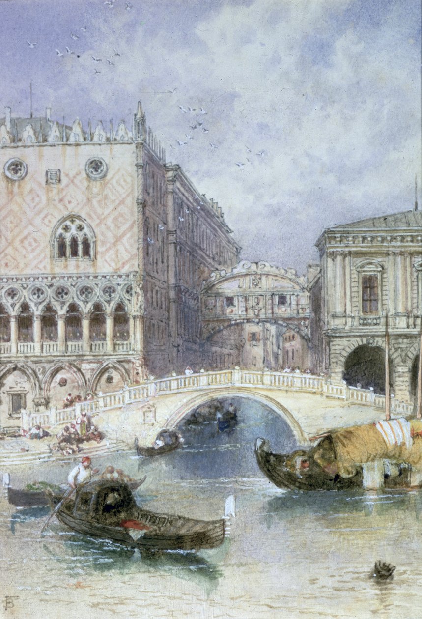 The Bridge of Sighs, Venice by Myles Birket Foster