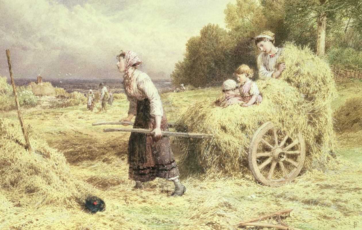 Haytime, c.1860 by Myles Birket Foster