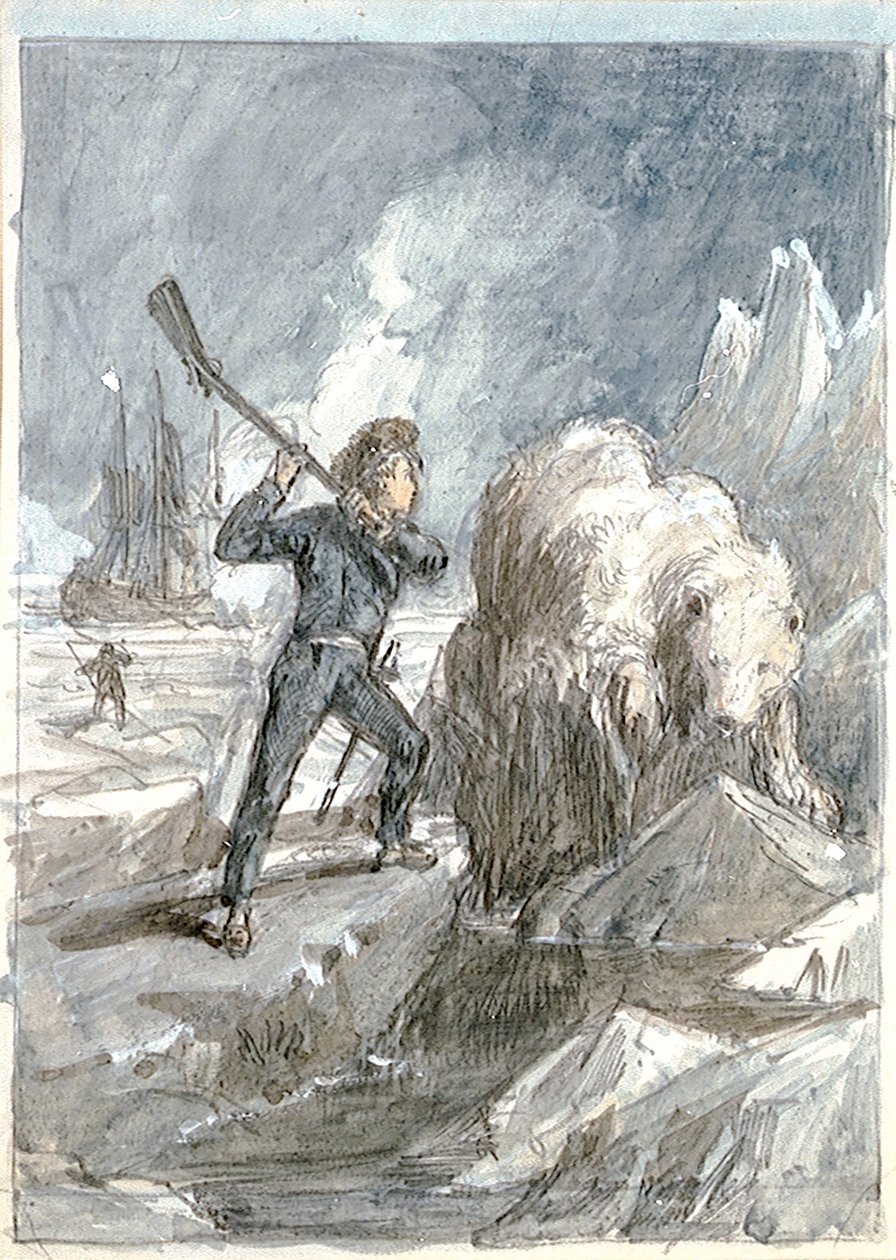Nelson Encountering a Bear, c.1854 by Myles Birket Foster