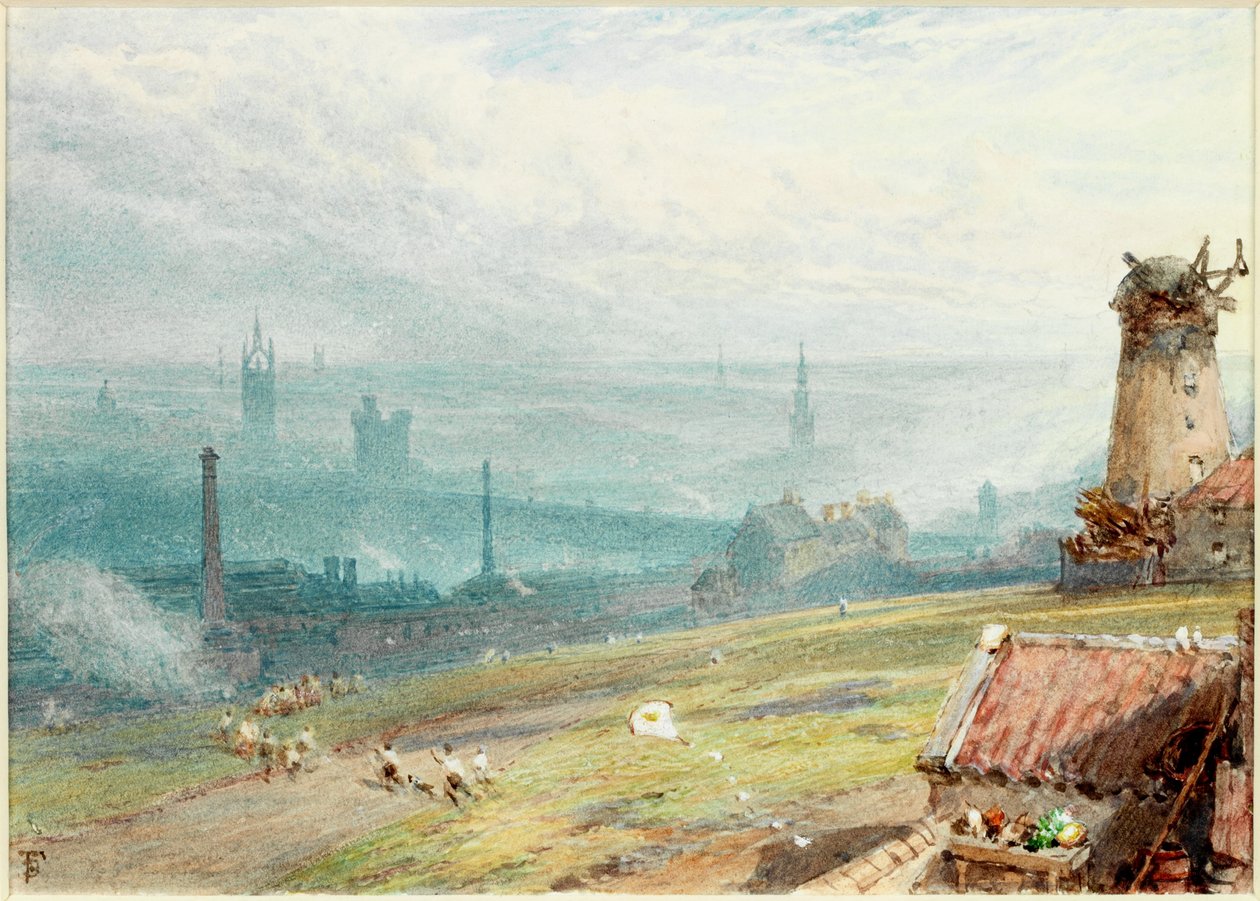 Newcastle upon Tyne from the Windmill Hills, Gateshead by Myles Birket Foster