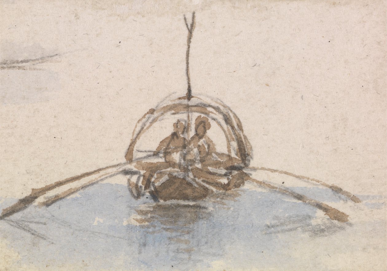 One of a Group of Three Studies of Gondolas by Myles Birket Foster