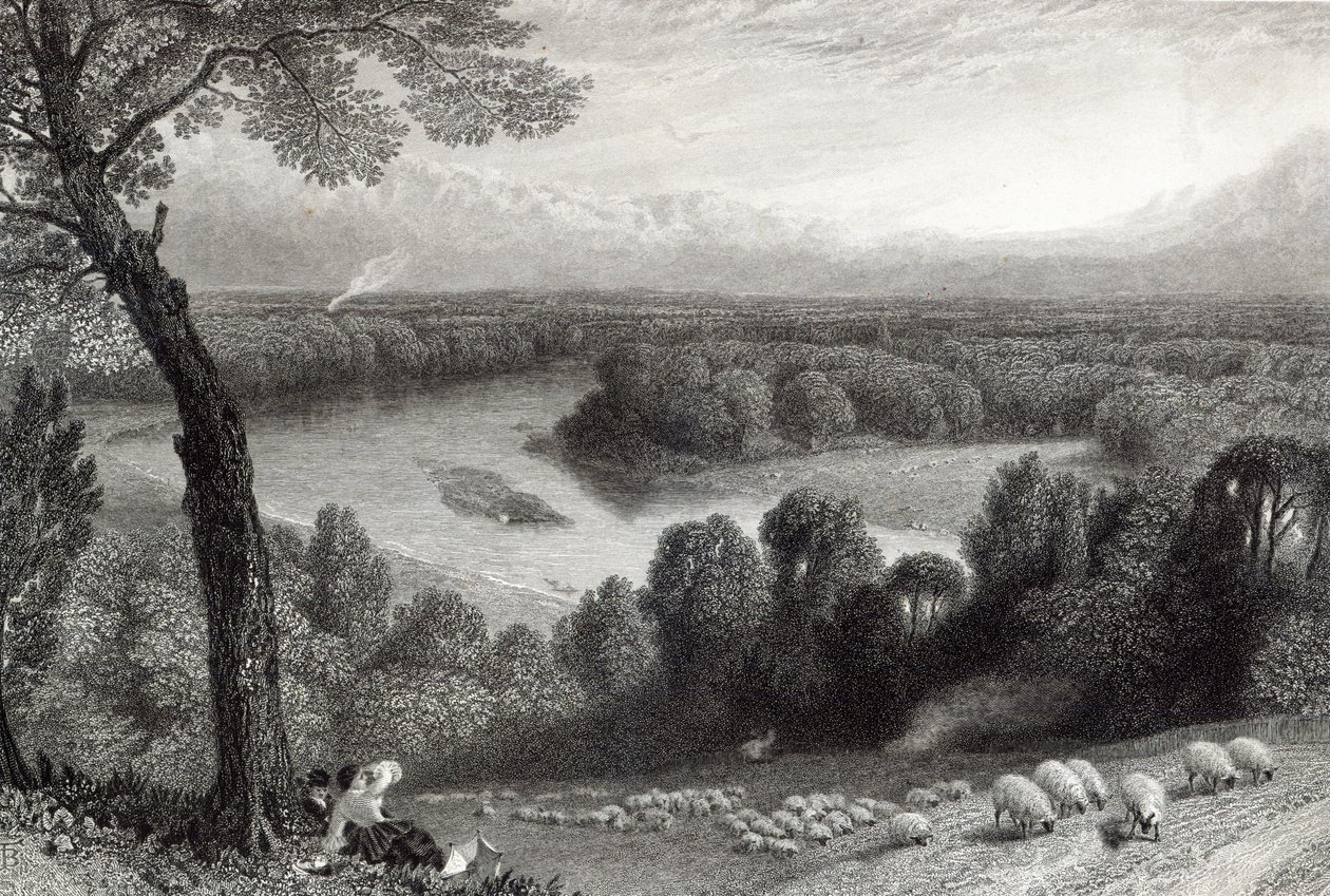The Thames from Richmond Hill, engraved by J. Saddler, printed by Cassell, Petter and Galvin by Myles Birket Foster